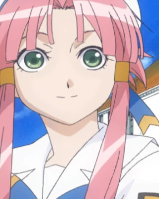 Akari smiles in her white gondolier uniform.
