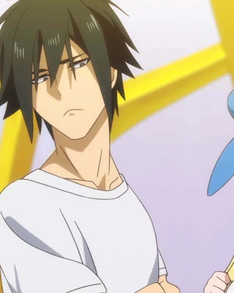 Seiya turns his head with a level expression in a bright room.