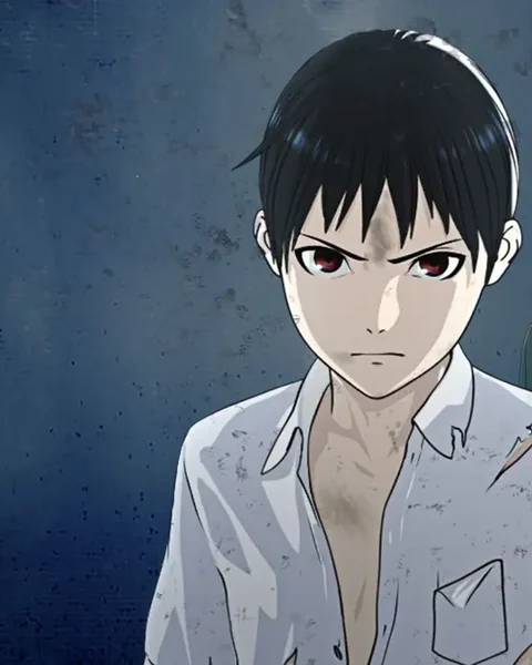 A dark-haired student in a pale shirt looks forward against textured blue.