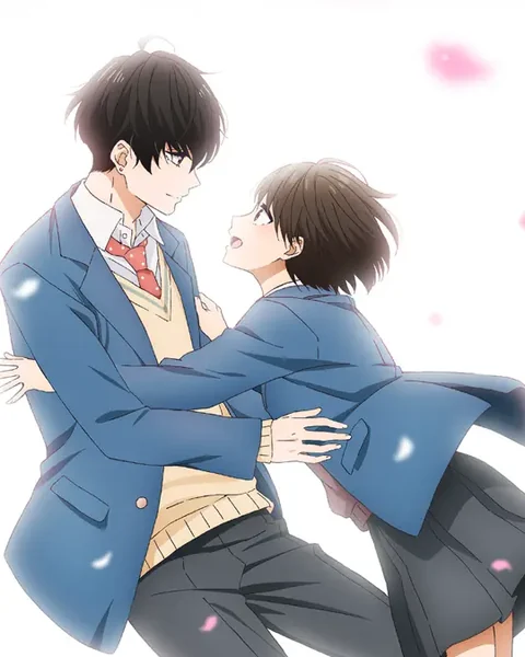 Hananoi supports Hotaru as they look at one another in their school uniforms.