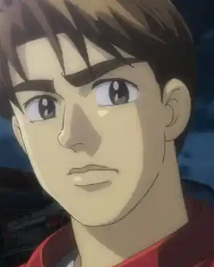 Akio looks ahead from the interior of a car at night.