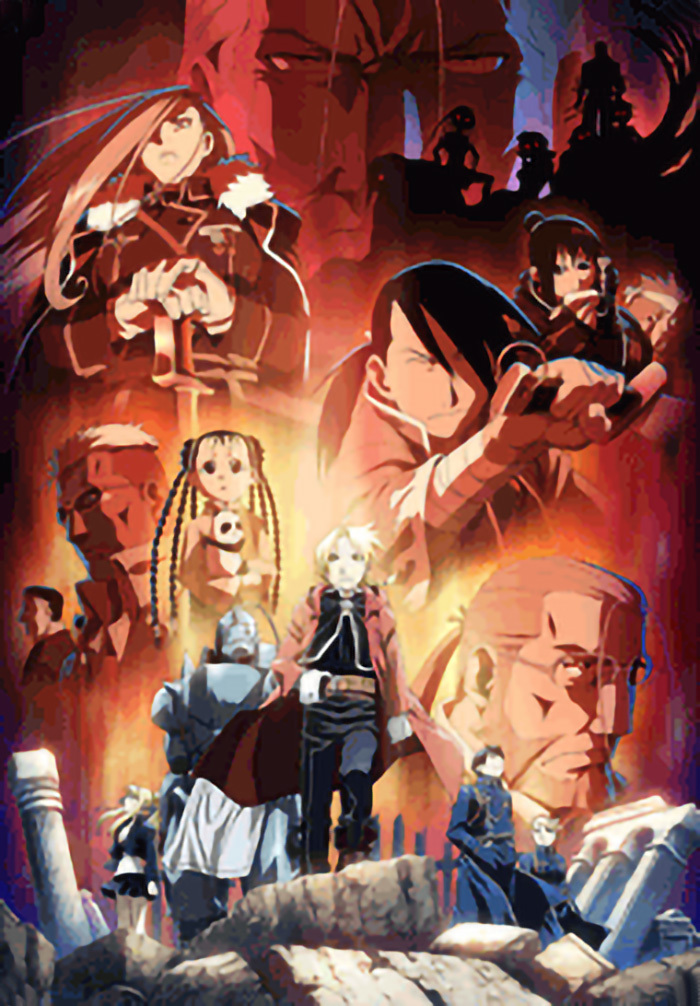 Edward and Alphonse Elric within the Brotherhood ensemble key visual.